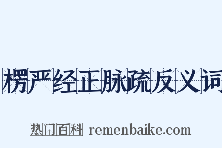 楞严经正脉疏反义词是什么意思的图片